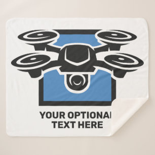 Cobertor Sherpa Drone de Texto Personalizado