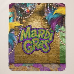 Cobertor Sherpa Dúbloons gráficos com o tema Mardi Gras de Slipper