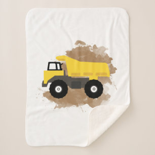 Cobertor Sherpa Dump Truck Construction Vehicle Mud Watercolor