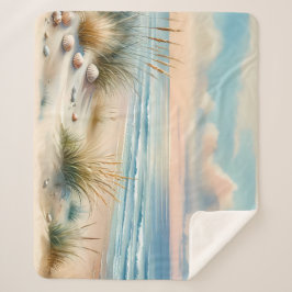 Cobertor Sherpa Dunas Costeiras Pastel Aquarela