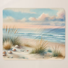Cobertor Sherpa Dunas Costeiras Pastel Aquarela