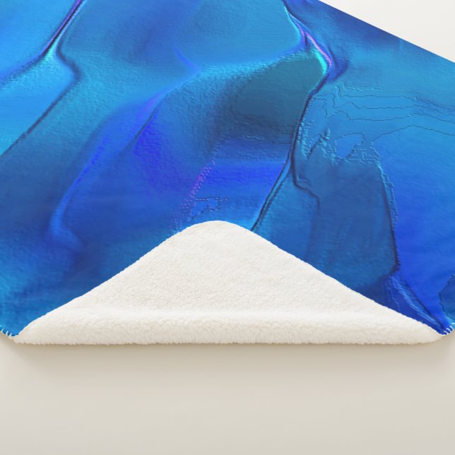 Cobertor Sherpa Dunas metálicas em cores azuis vívidas (3/4)