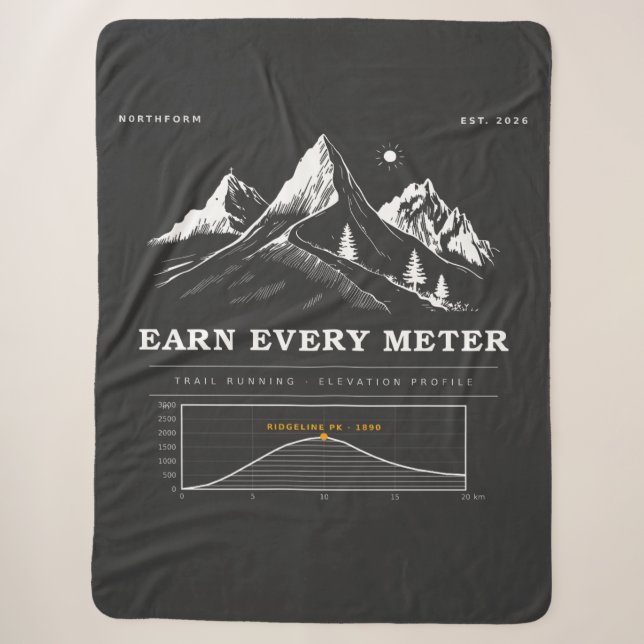 Cobertor Sherpa Earn Every Meter Trailrunning Höhenprofil  (Frente)