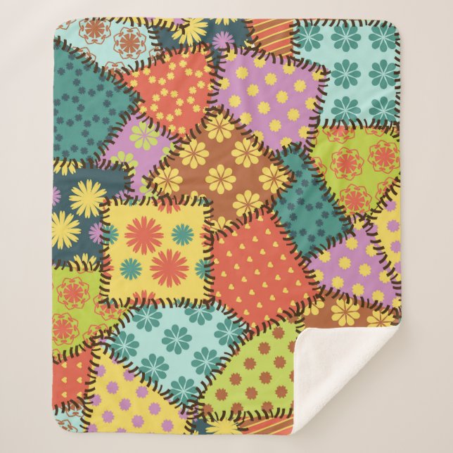Cobertor Sherpa Eclectic Patchwork (Correção Eclética): Diversa Co (Frente)