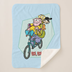 Cobertor Sherpa Ed, Edd, um Eddy numa bicicleta