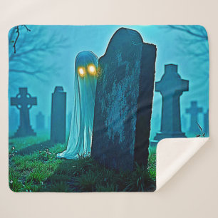 Cobertor Sherpa Eerie Glimpse de Graveyard Ghost