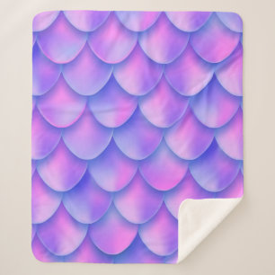 Cobertor Sherpa Efeito holográfico da textura da sereia de cauda 