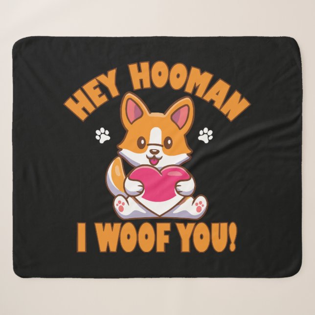 Cobertor Sherpa Ei Humano Eu Te Adoro (Frente (Horizontal))