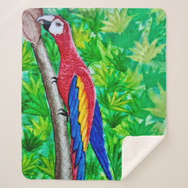 Cobertor Sherpa Ei, tem uma arara escarlate naquela árvore!