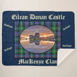 Cobertor Sherpa Eilean Donan Castle Tartan do MacKenzie Clan