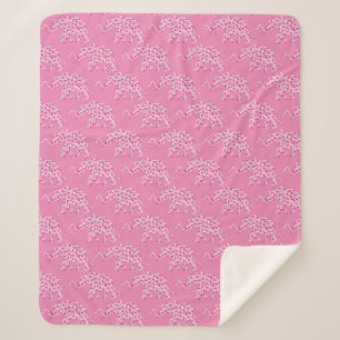 Cobertor Sherpa Elefantes de Corações Rosa