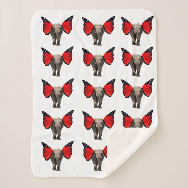 Cobertor Sherpa Elefantes Voadores Sherpa Blanket (Frente)