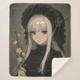 Cobertor Sherpa Elegance of the Midnight Blossom Maiden Premium