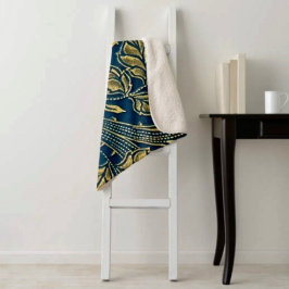 Cobertor Sherpa Elegância Flor de Ouro