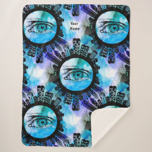 Cobertor Sherpa Elegância Mística no Estilo Urbano Contemporâneo