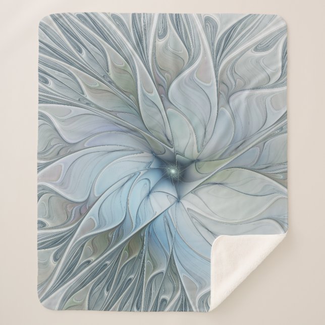 Cobertor Sherpa Elegant Beauty Modern Abstract Fractal Art Flower (Frente)