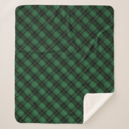 Cobertor Sherpa Elegant Green Plaid Christmas