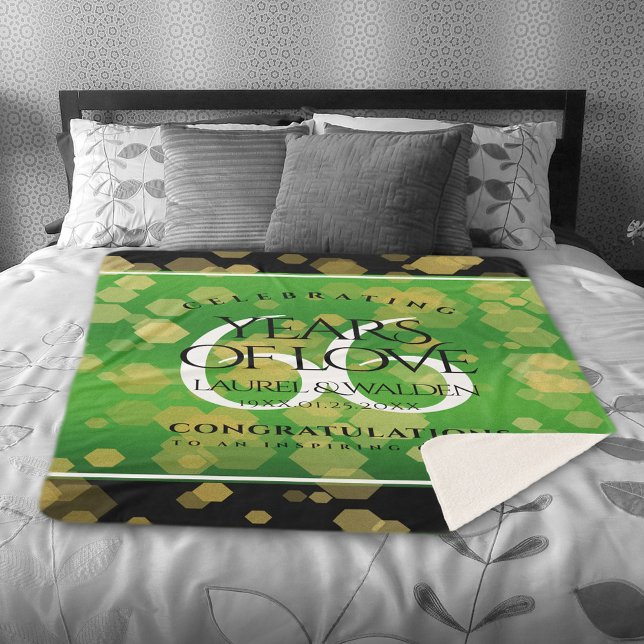 Cobertor Sherpa Elegante 66º aniversário de casamento de Titanite (Elegant 66th Wedding Anniversary Sherpa Fleece Blanket Cover Photo.)