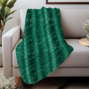 Cobertor Sherpa Elegante Cor damasco Verde Emerald