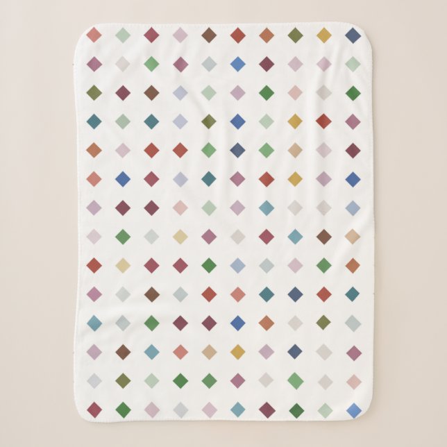 Cobertor Sherpa Elegante Diamond Geométrico Mosaico Design (Frente)
