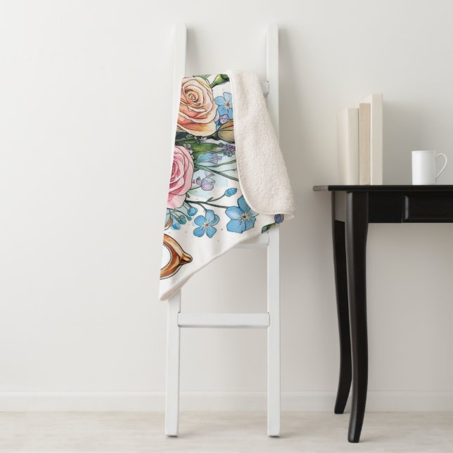 Cobertor Sherpa Elegante floral Sherpa Blanket (In Situ)