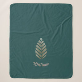 Cobertor Sherpa Elegante Ouro Verde Pinheiro Personalizado