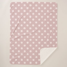 Cobertor Sherpa Elegante Rosa Bege Pontilhado