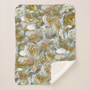 Cobertor Sherpa Elegante Rosa Floral Padrão Petal
