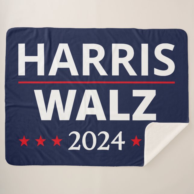 Cobertor Sherpa Eleição de Harris Walz 2024 III (Frente (Horizontal))