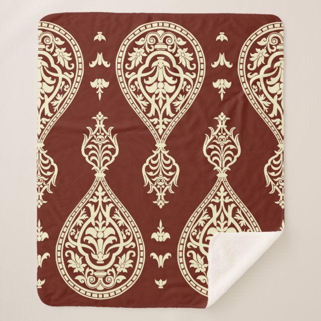 Cobertor Sherpa Elementos de vindima sobre fundo escuro (Frente)