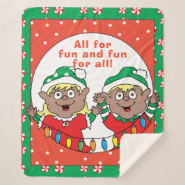 Cobertor Sherpa Elfos de Natal