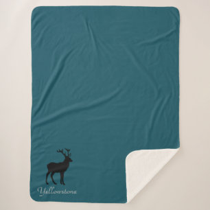 Cobertor Sherpa Ellowstone Sherpa Blanket Throw Elk