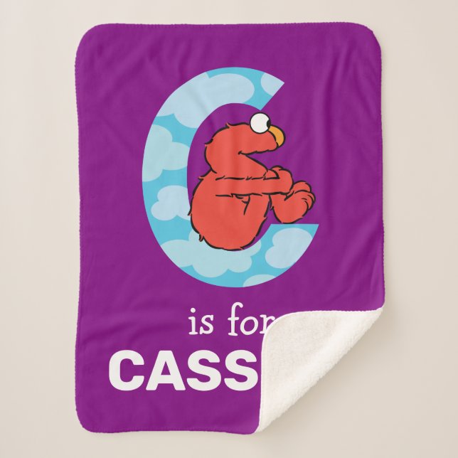 Cobertor Sherpa Elmo Alphabet | C Nuvens (Frente)