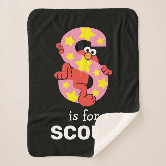 Cobertor Sherpa Elmo Alphabet | Estrela S (Frente)