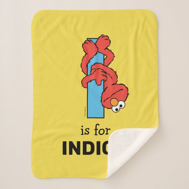 Cobertor Sherpa Elmo Alphabet | I Azul (Frente)