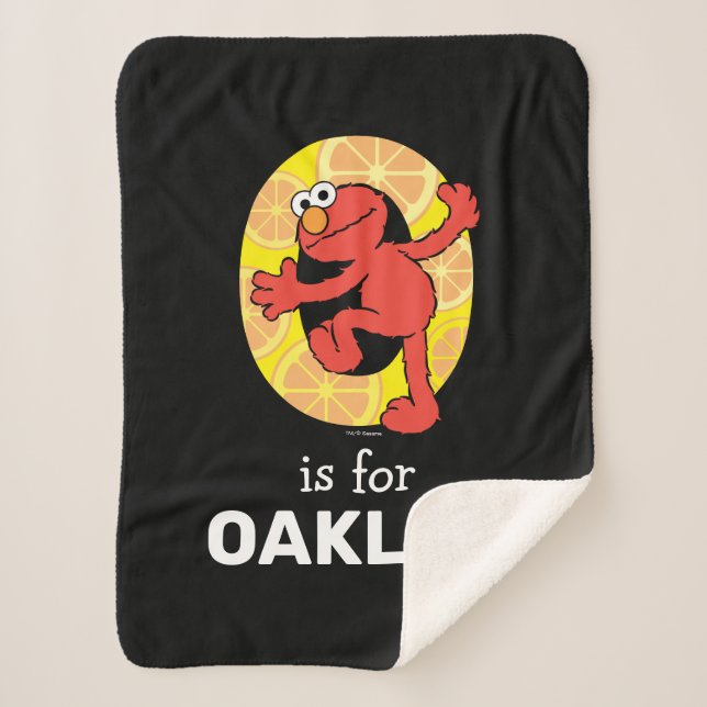Cobertor Sherpa Elmo Alphabet | O Laranja (Frente)