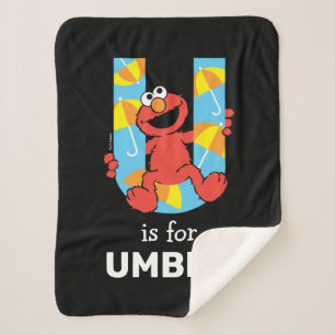 Cobertor Sherpa Elmo Alphabet   U Guarda-chuva