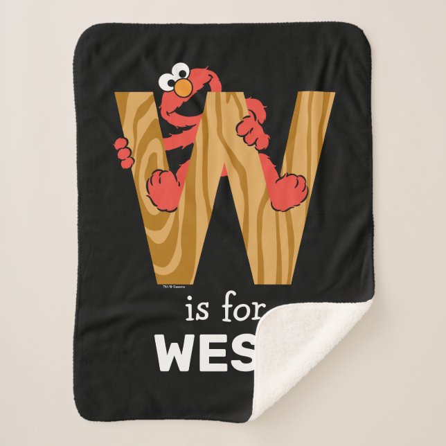 Cobertor Sherpa Elmo Alphabet | W Madeira (Frente)