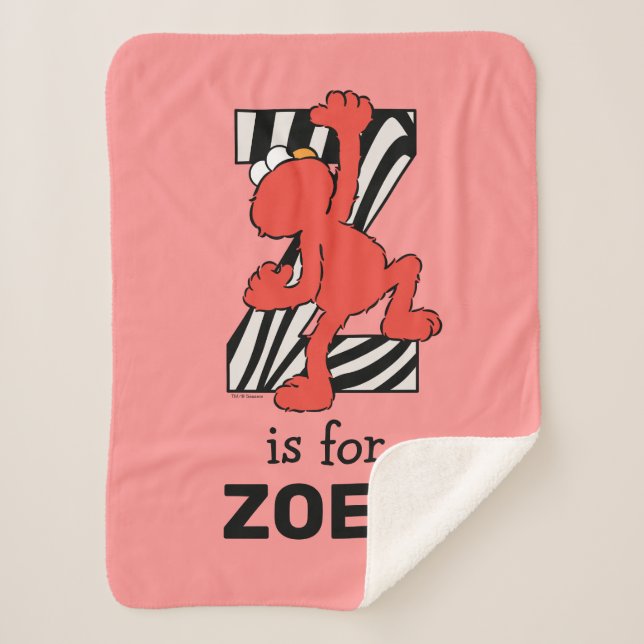Cobertor Sherpa Elmo Alphabet | Z Zebra (Frente)