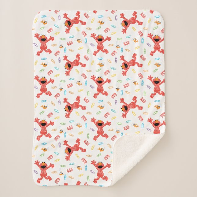 Cobertor Sherpa Elmo Crayon Pattern (Frente)