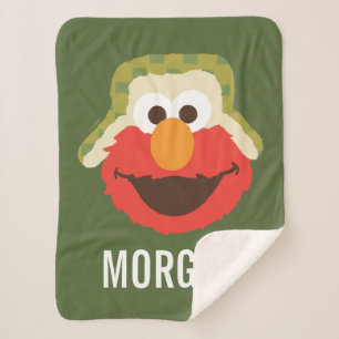 Cobertor Sherpa Elmo Woodland Face   Adicione seu nome