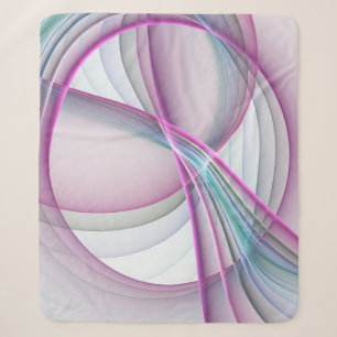Cobertor Sherpa Em Movimento, Arte Fractal Abstrata Colorida Moder