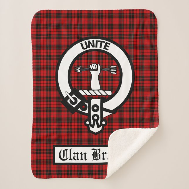 Cobertor Sherpa Emblema da Crista do Clã Brodie & Tartan (Frente)