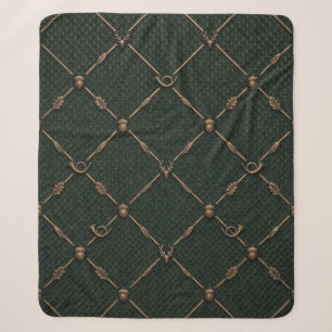 Cobertor Sherpa Emblema de Caça em Bronze