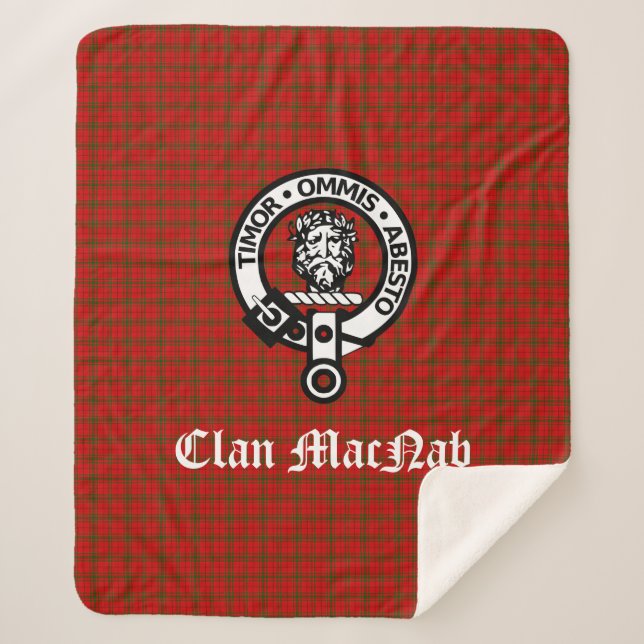 Cobertor Sherpa Emblema do Clan MacNab e Tartan (Frente)