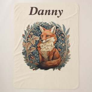 Cobertor Sherpa Encantando Fox Woodland com Nome Personalizado