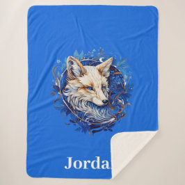 Cobertor Sherpa Encantando Raposa com Nome Personalizado