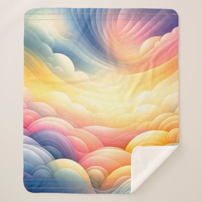 Cobertor Sherpa Encontrar a paz nas coludes do Sonho Puffy (Frente)