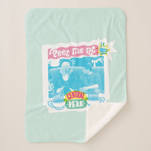 Cobertor Sherpa Encontre-me no Gráfico do Néon Central Perk (Frente)