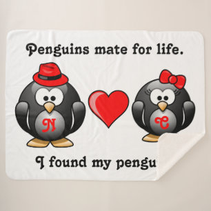 Cobertor Sherpa Encontrei meu companheiro de pinguim para a vida, 